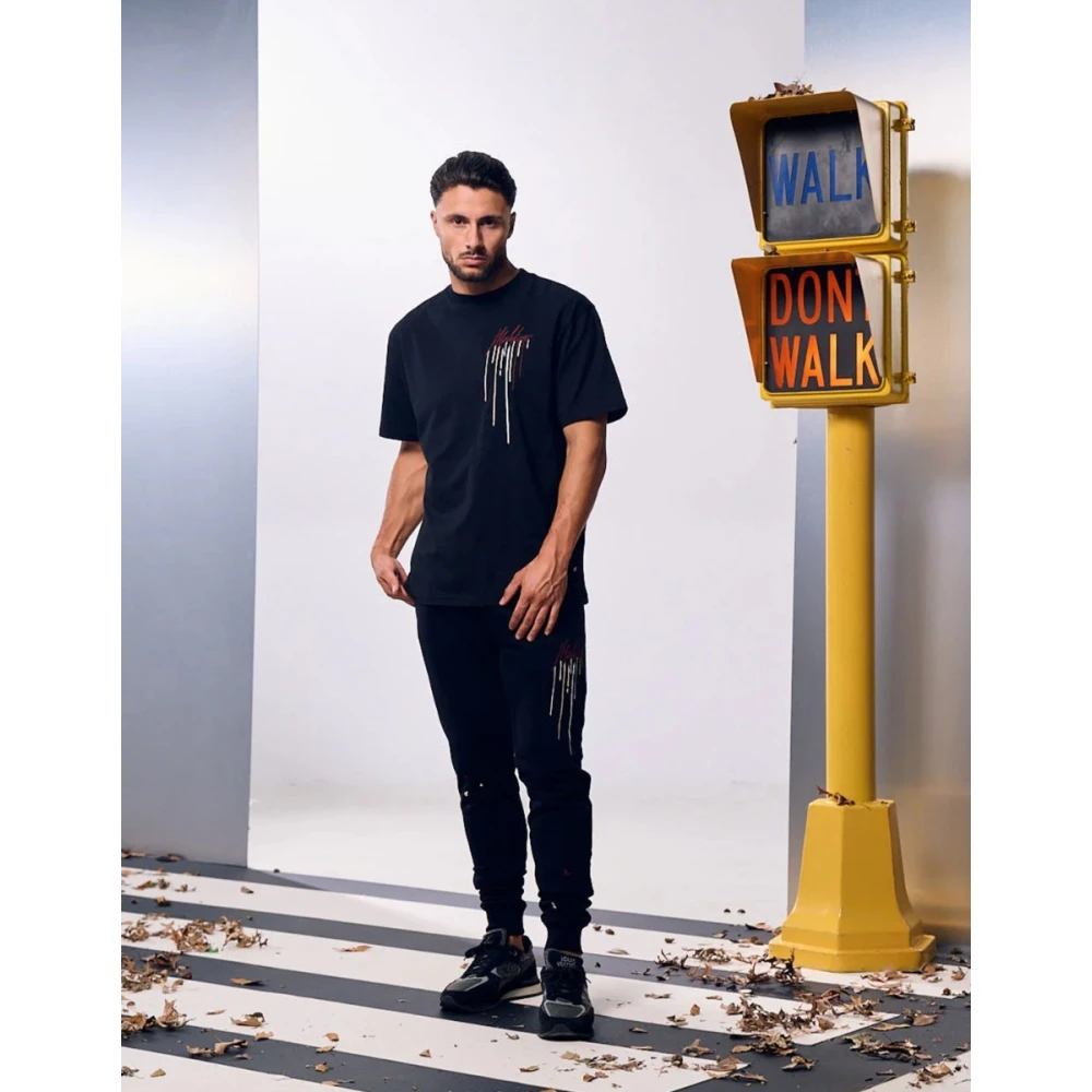 Malelions Zwart T-shirt Mm1-Aw24-19 Herenlions Black Heren