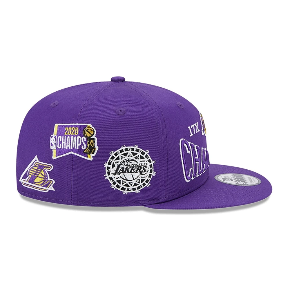 new era Paarse Lakers Champions Patch Pet Purple Heren