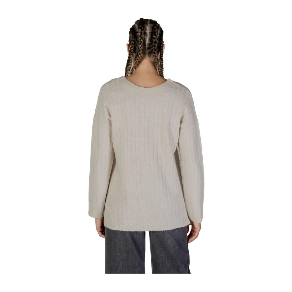 Vila Beige Acryl Blend Sweater Dames Herfst Winter Gray Dames