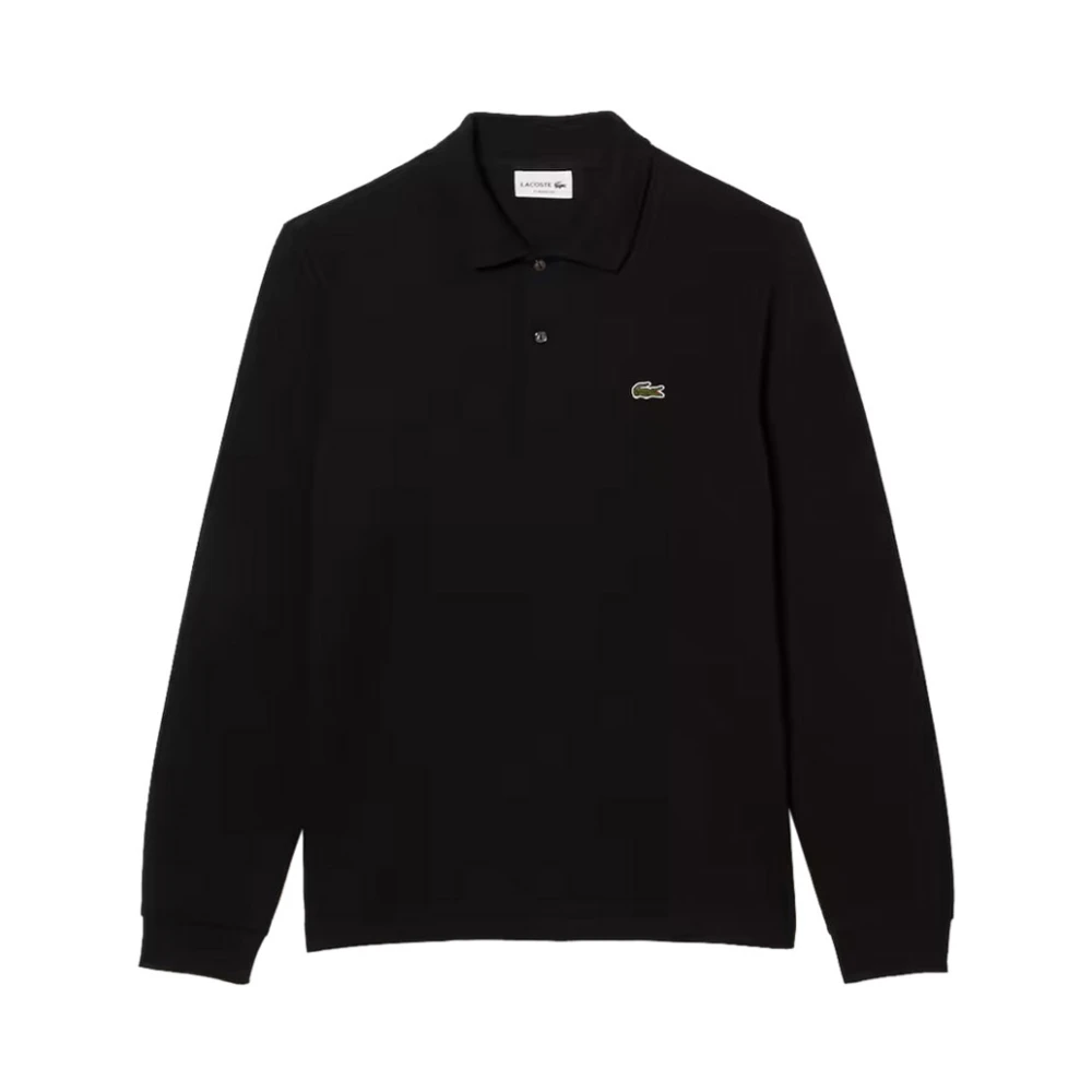 Lacoste Svart Polo Tröja Klassisk Stil Black, Herr