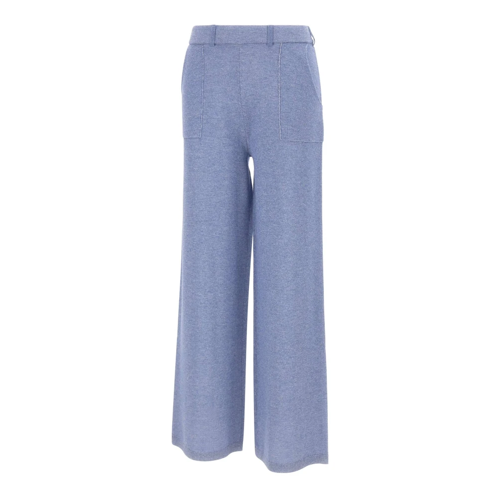 Kangra Blue Straight Trousers, Female, L, Palazzo Trousers