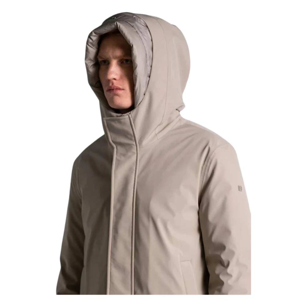 Duno Beige Korte Parka met Bi-Stretch Stof Beige Heren