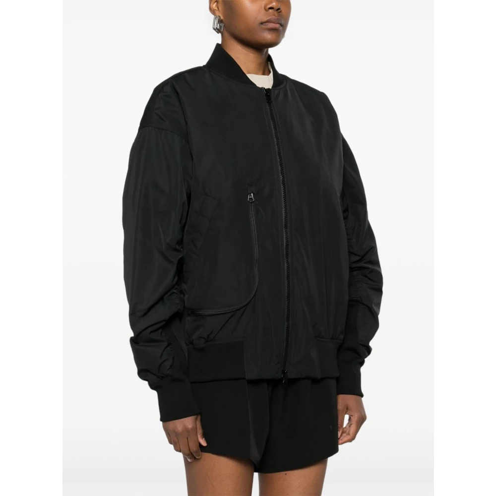 adidas by stella mccartney Zwarte bomberjack met logo-print Black Dames
