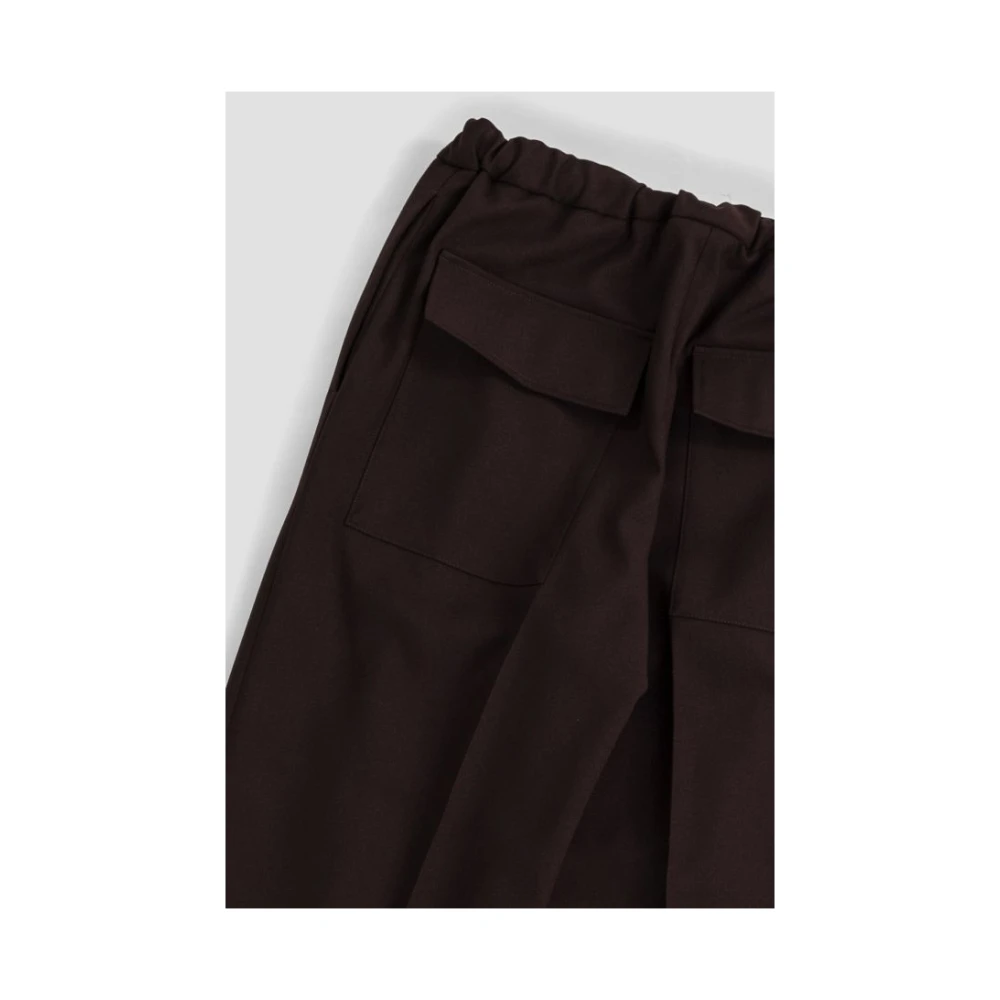 Jil Sander Burgundy Casual Cropped Broek Elastische Taille Brown Heren