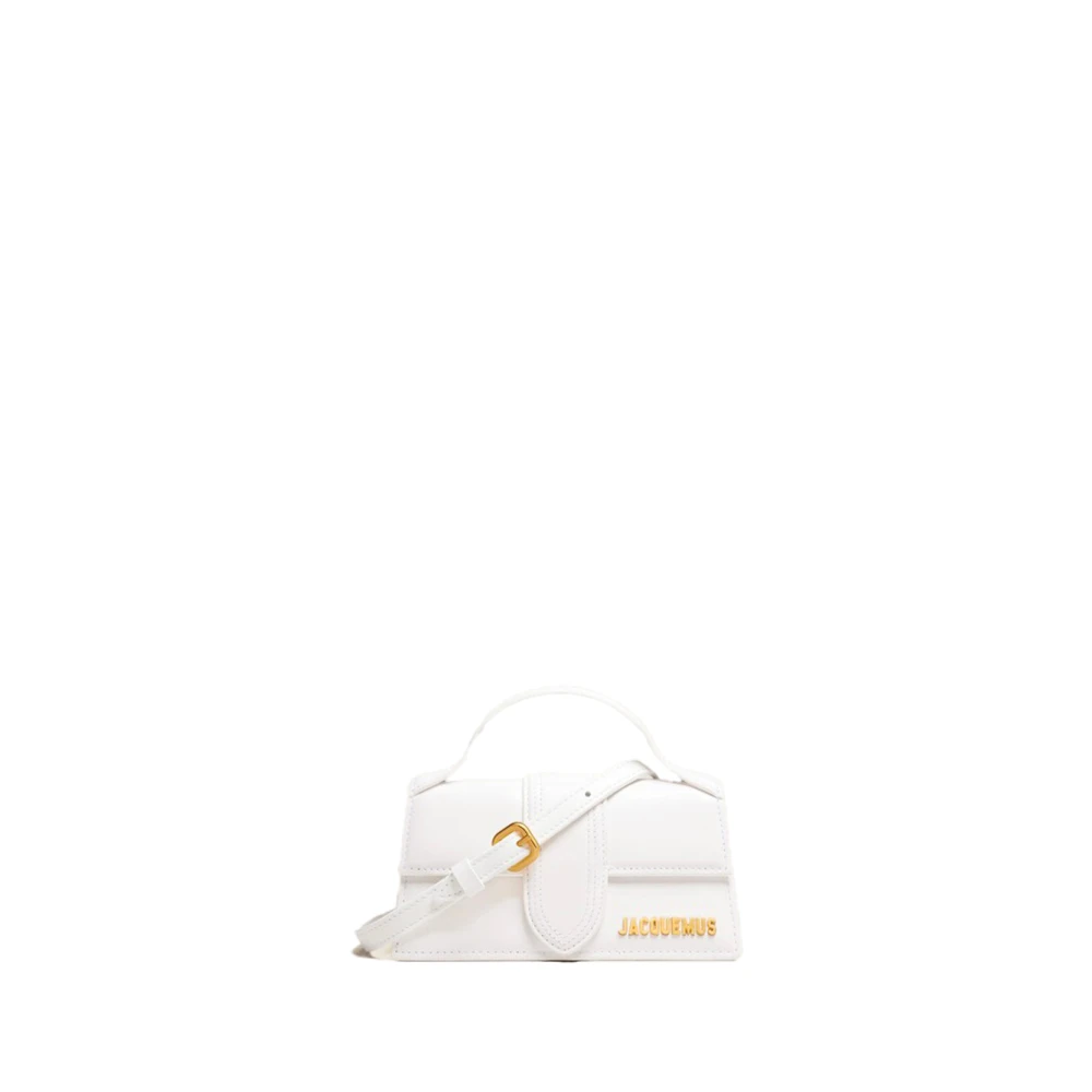 Jacquemus Witte Leren Tas met Gouden Logo White Dames