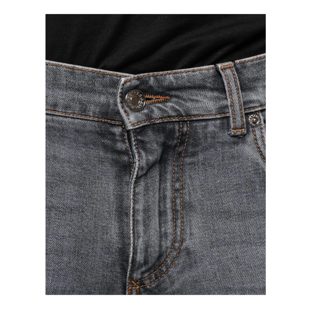 Dolce & Gabbana Skinny Denim Jeans met Logodetails Gray Heren