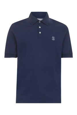 polo-bleu-avec-detail-de-blason