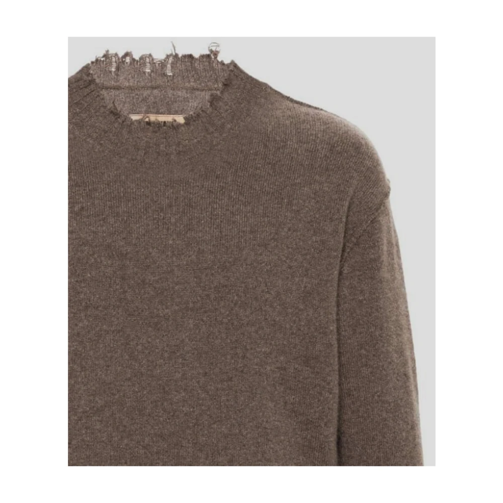 UMA Wang Kasjmier Lange Mouw Top Brown Heren