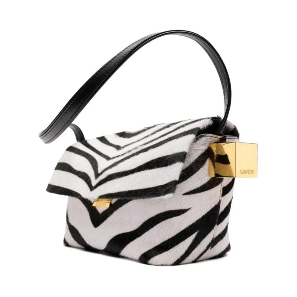 Jacquemus Zebra Print Pony Hair Tas Black Dames