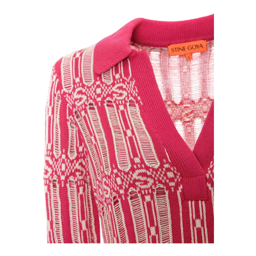 Stine Goya Gebreide shirt met open kraag Multicolor Dames
