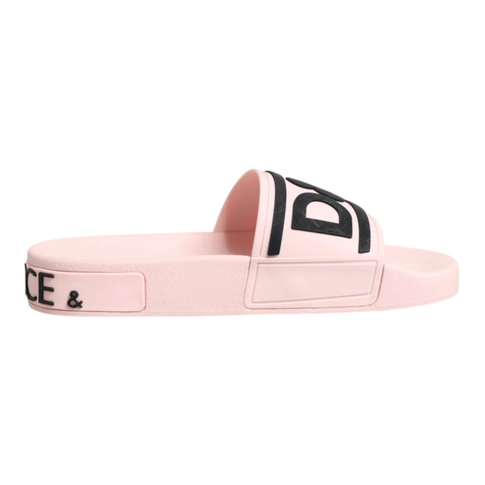 Dolce & Gabbana Women's Pink Sliders, 2 Uk, Beachwear Slides