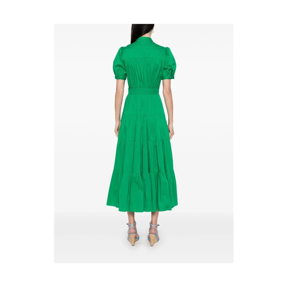 Diane Von Furstenberg Groene Gerimpelde Jurk met Elastische Tailleband Green Dames