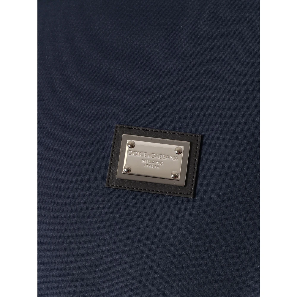Dolce & Gabbana Mouwloze jas met capuchon Blue Heren