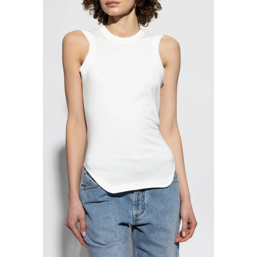 The Attico Top met logo White Dames