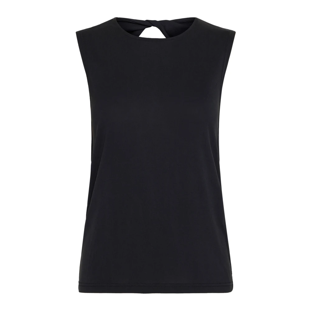 Ichi Zwarte Blouse met Halsuitsnijding Black Dames