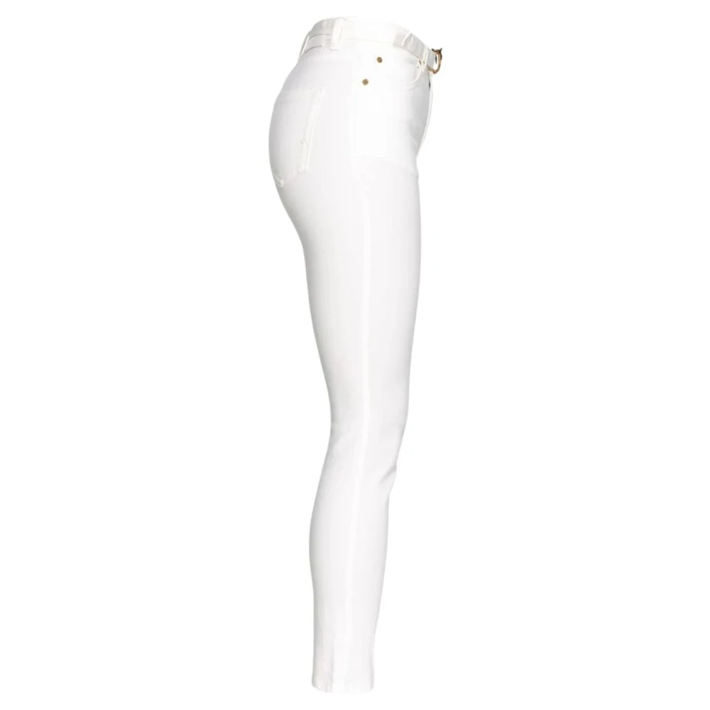 pinko Witte Love Birds High Waist Jeans White Dames
