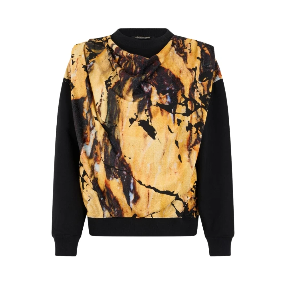 Roberto Cavalli Marble Print Sweatshirt - Female - Sweatshirts - Multicolor - L - Sweatshirts & Hoodies