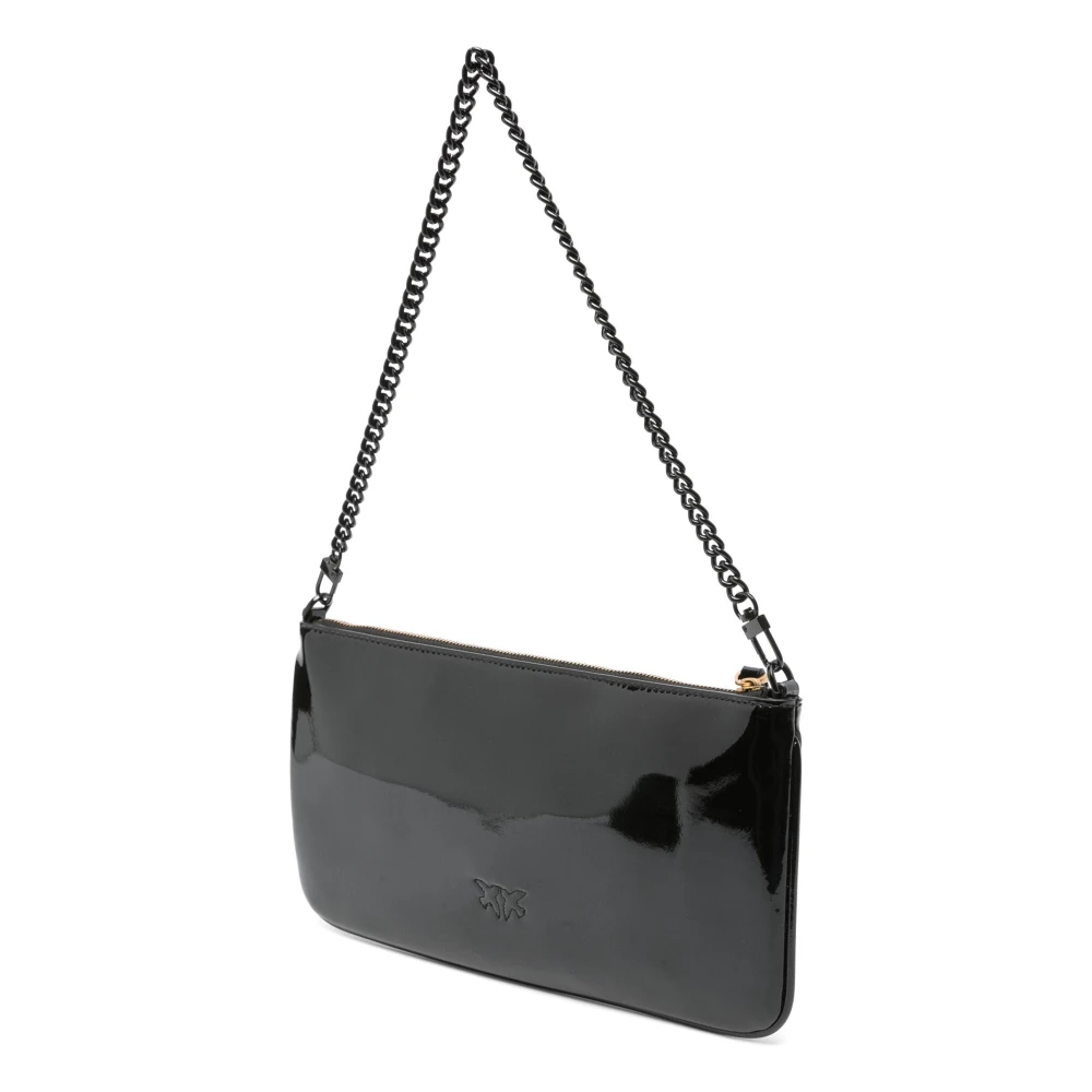 pinko Zwarte schoudertas in lakleer Black Dames