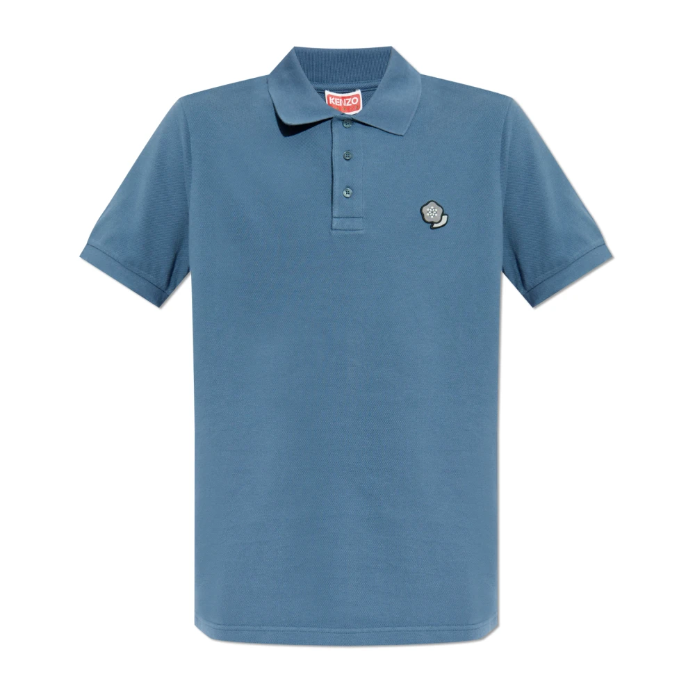 Kenzo Polo met logopatch Blue Heren
