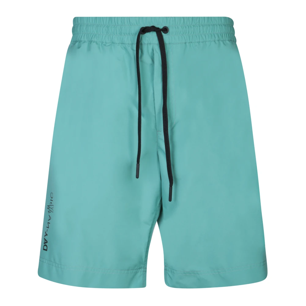 Moncler Grenoble Aqua Blauwe Waterdichte Shorts Blue Heren
