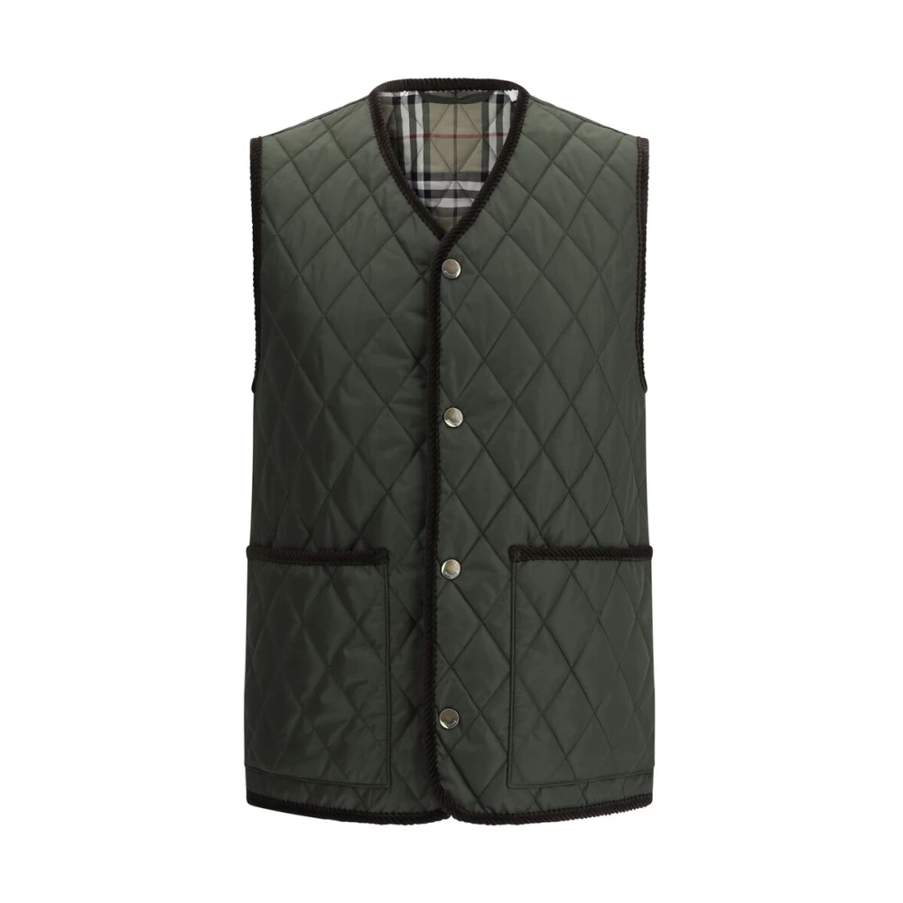 Burberry Men's Green Waistcoat Outwear