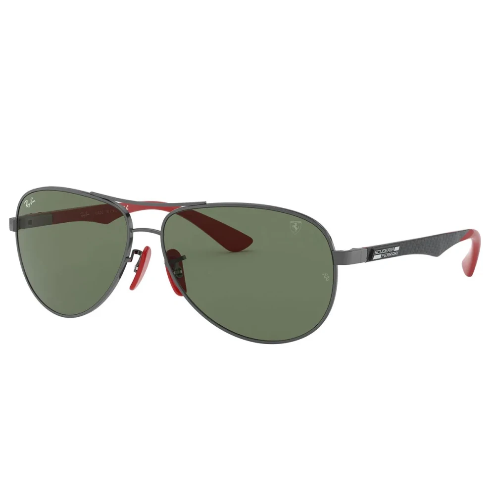 Ray-Ban Unisex Gray Carbon Fiber Aviator Sunglasses Scuderia Ferrari Medium