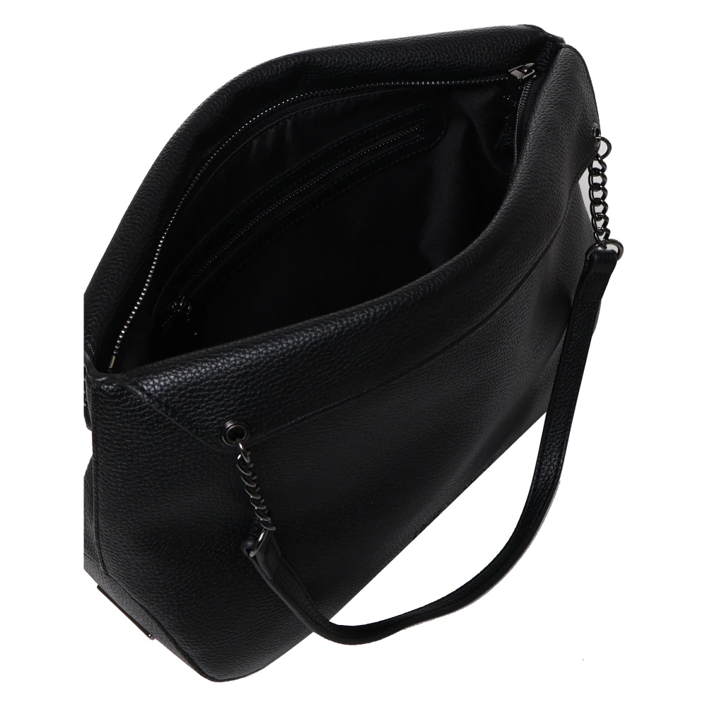 Love Moschino Zwarte Schoudertas met Ritssluiting Black Dames
