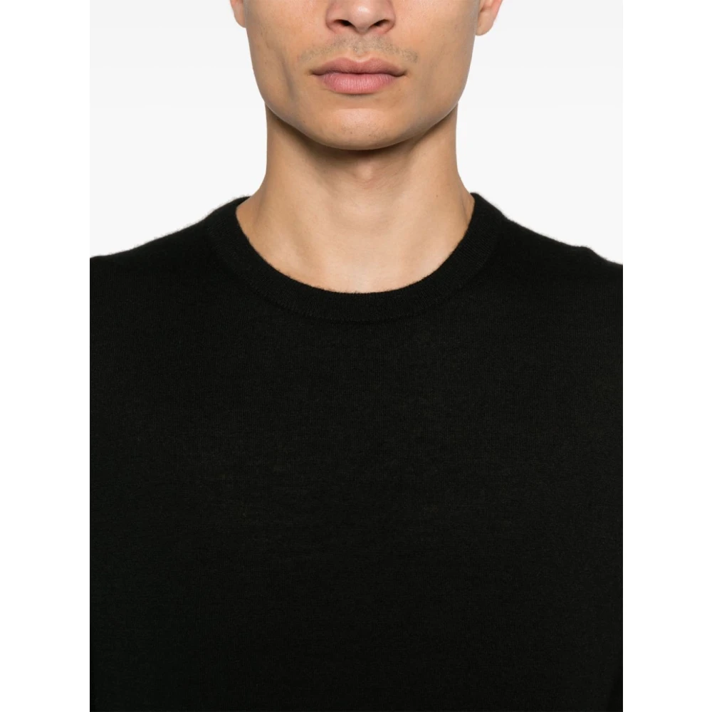 Hugo Boss Zwarte Kasjmier Gebreide Trui Black Heren