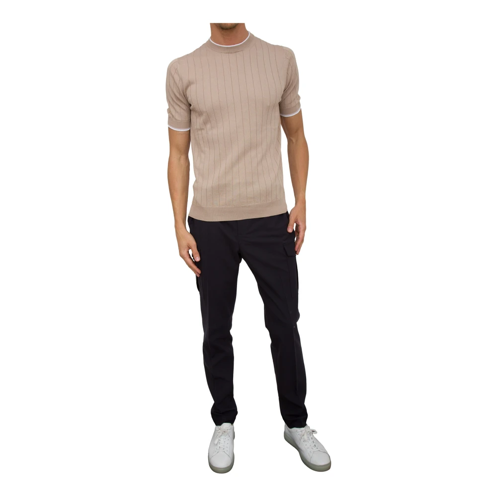 PESERICO Stijlvolle Gebreide Top Beige Heren