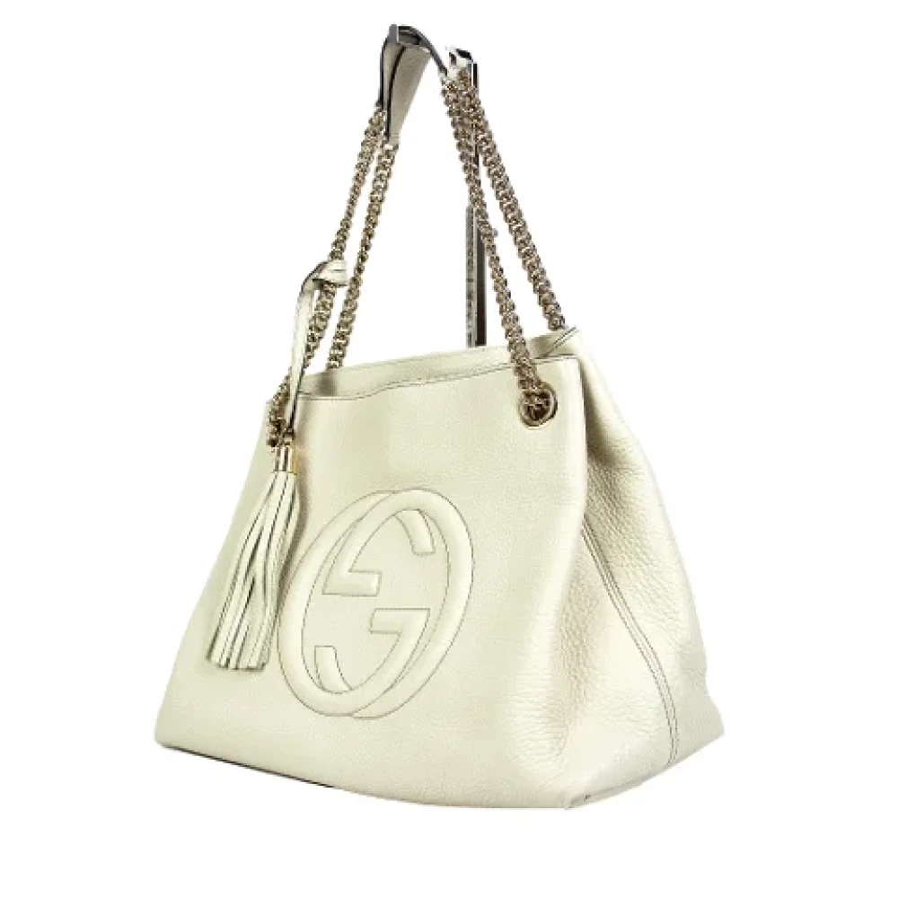 Gucci Vintage Pre-owned Fabric gucci-bags Beige Dames