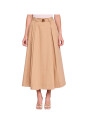 jupe-midi-en-popeline-de-coton-beige