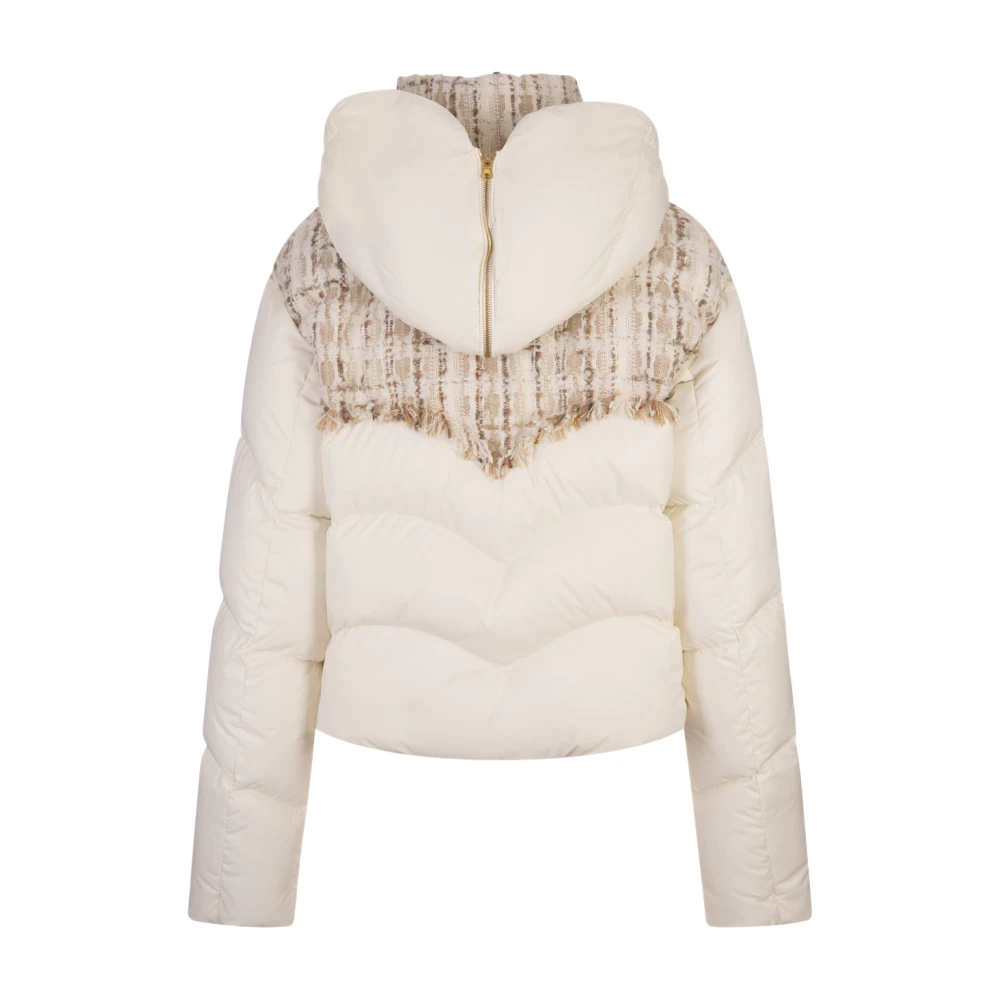Khrisjoy Witte Gebreide Donsjas met Tweed White Dames