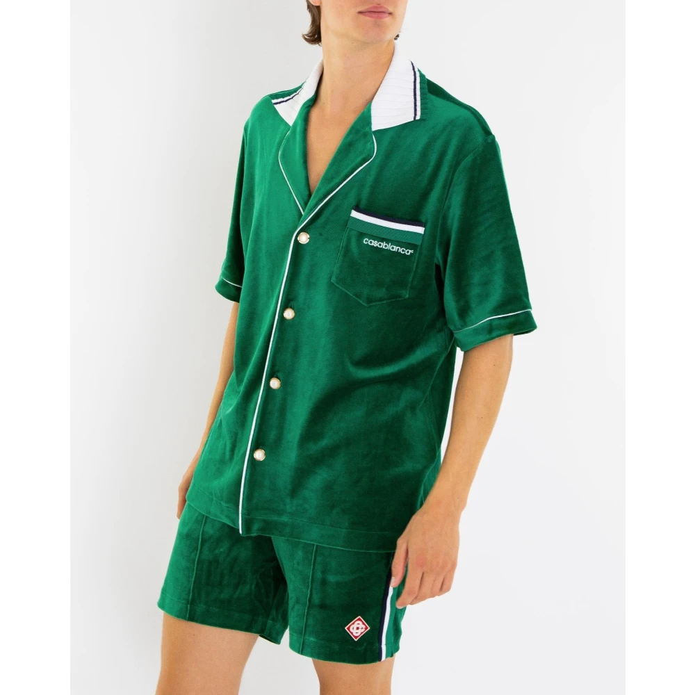 Casablanca Velours Shirt voor Heren Green Heren