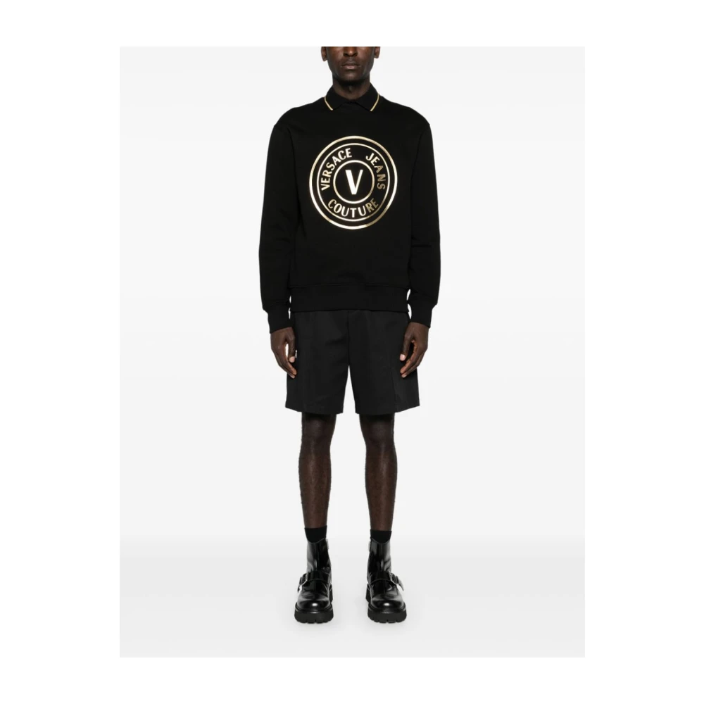 Versace Jeans Couture Zwarte Sweatshirt Aw24 Stijlvolle Herenkleding Black Heren