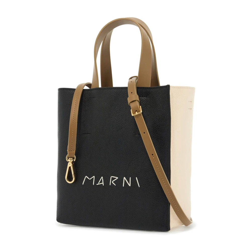 Marni Kleur-Blok Museo Soft Tote Tas Black Dames