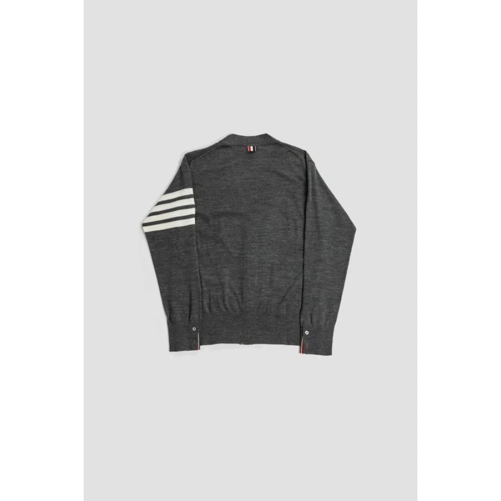 Thom Browne Grijze Wollen Vest met Tricolor Strepen Gray Heren