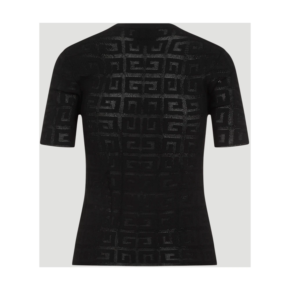 Givenchy Zwart Jacquard Crewneck Sweater Black Dames