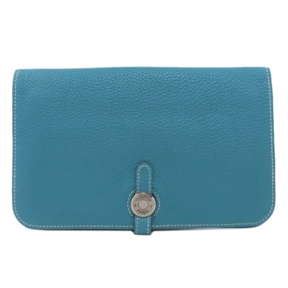 Hermès Vintage Pre-owned Leather wallets Blue Dames