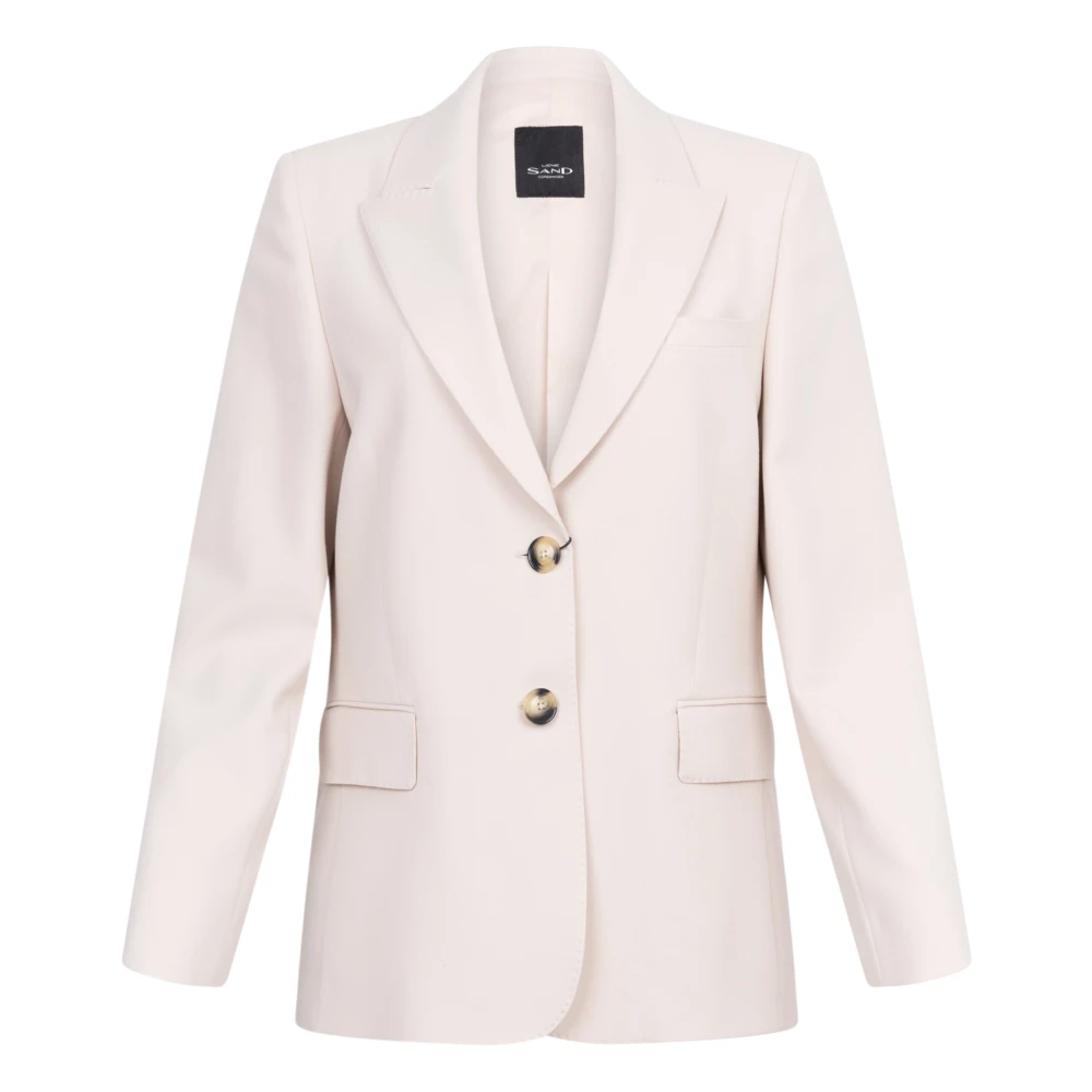 Klassisk Beige Blazer med To Knapper