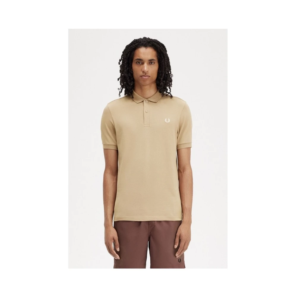 Fred Perry Geborduurd Poloshirt Beige Heren