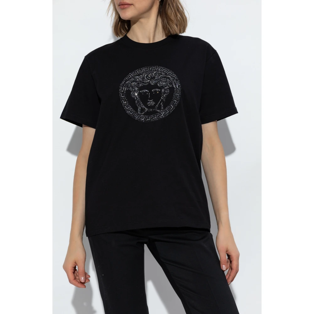 Versace T-shirt met logo Black Dames
