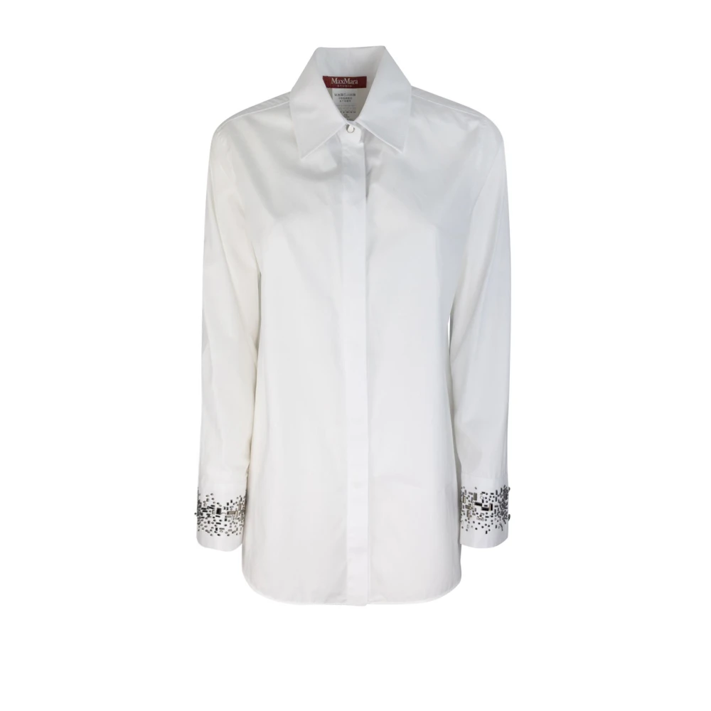 Max Mara Studio Witte Katoenen Overhemd White Dames