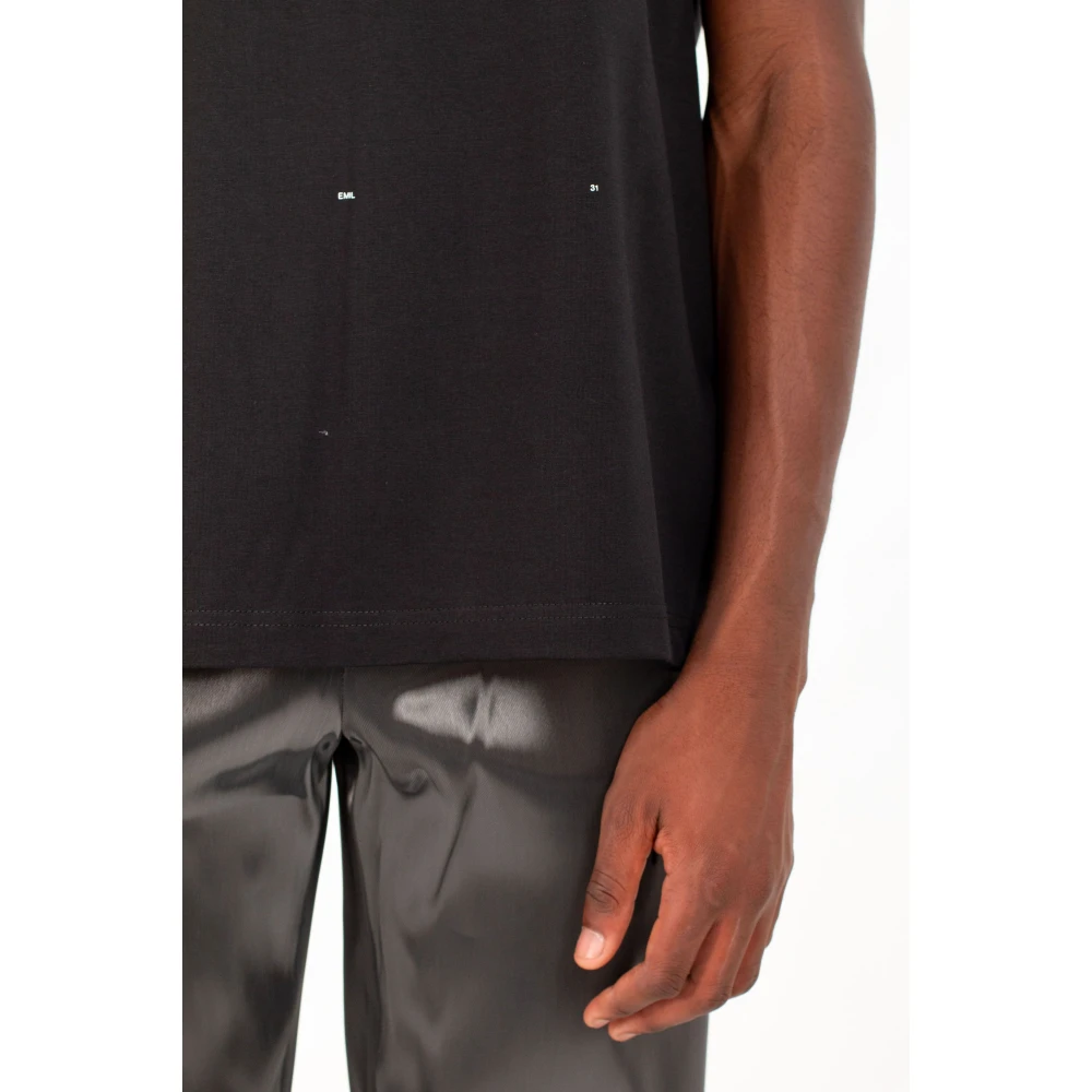 Heliot Emil Zwarte Outline Logo Tee Shirt Black Heren