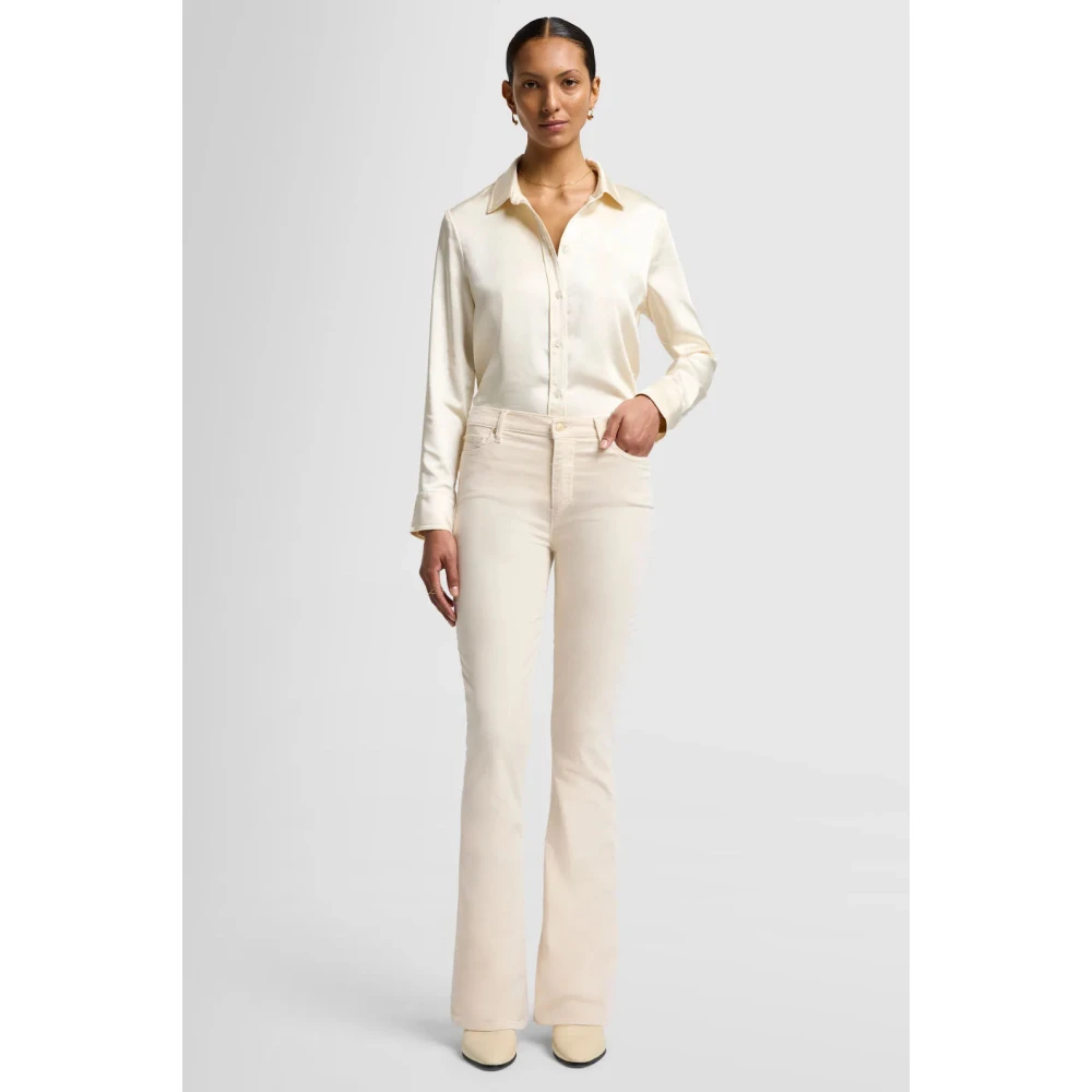 7 For All Mankind Jeans Flare: Denim blauw Beige Dames