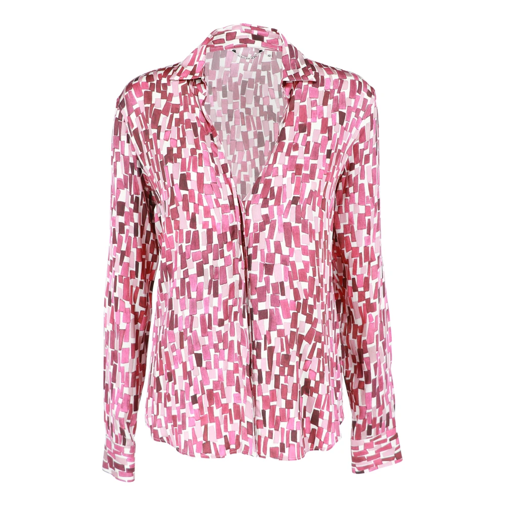 Caliban Casual Katoenen Overhemd voor Mannen Pink Dames
