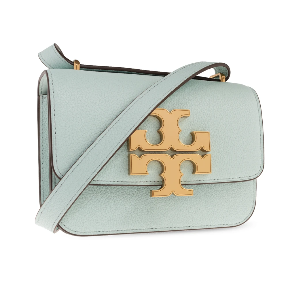 TORY BURCH Kleine leren schoudertas Blue Dames