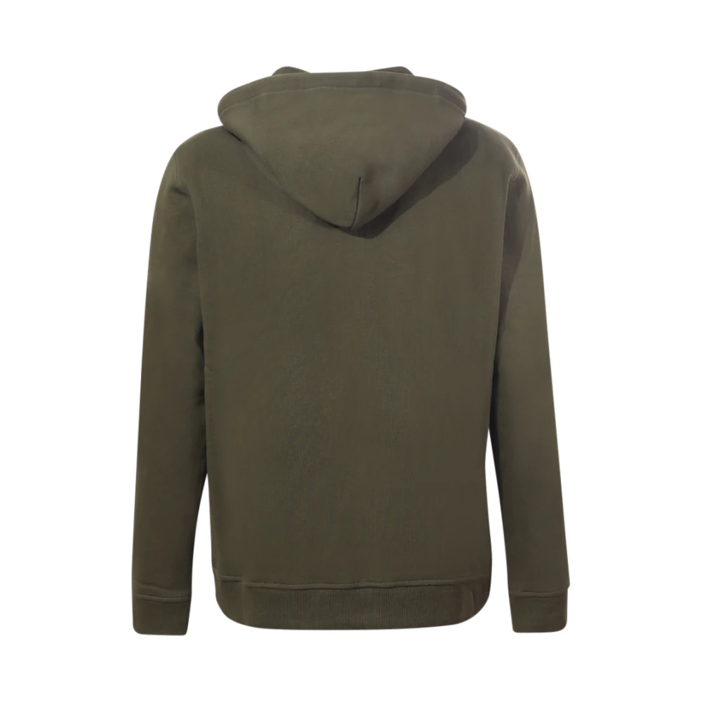 Dondup Groene hoodie met rits en logo Green Heren