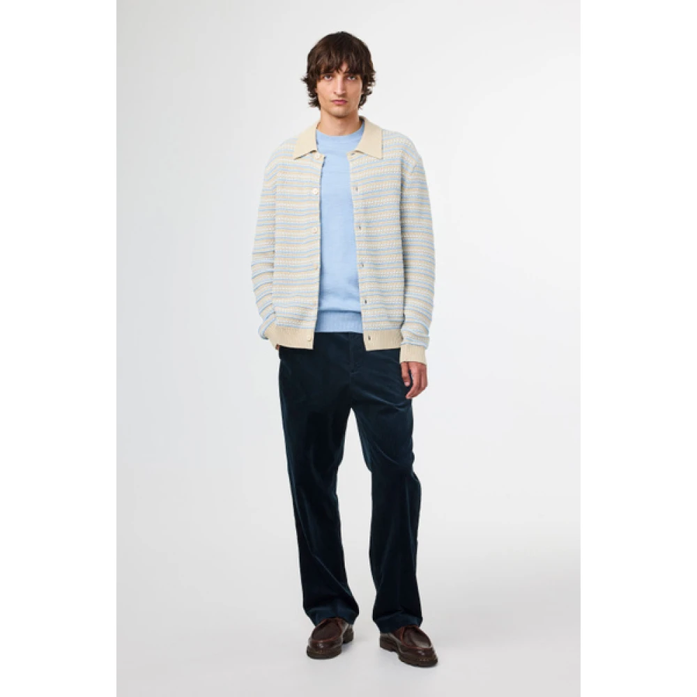 Nn07 Gestreepte Polo Cardigan met Parelknopen Multicolor Heren