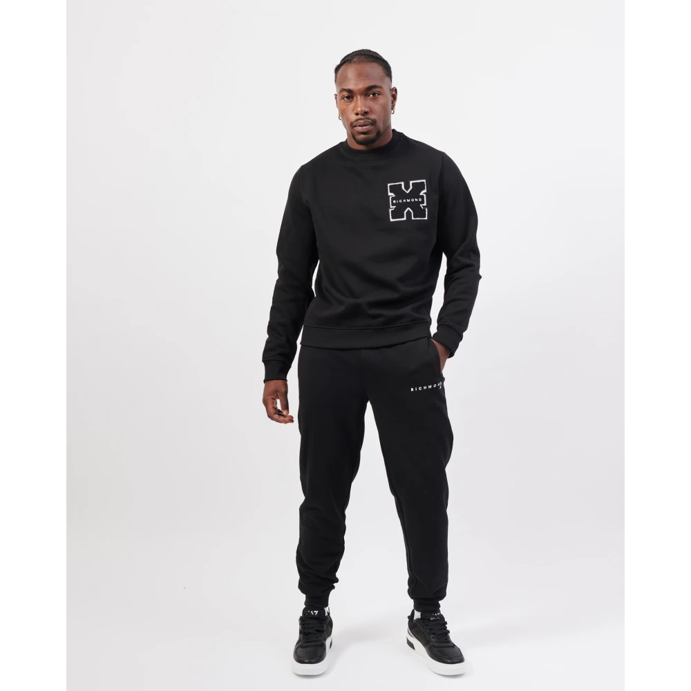 Richmond Zwarte Sweater X Lange Mouw Logo Black Heren