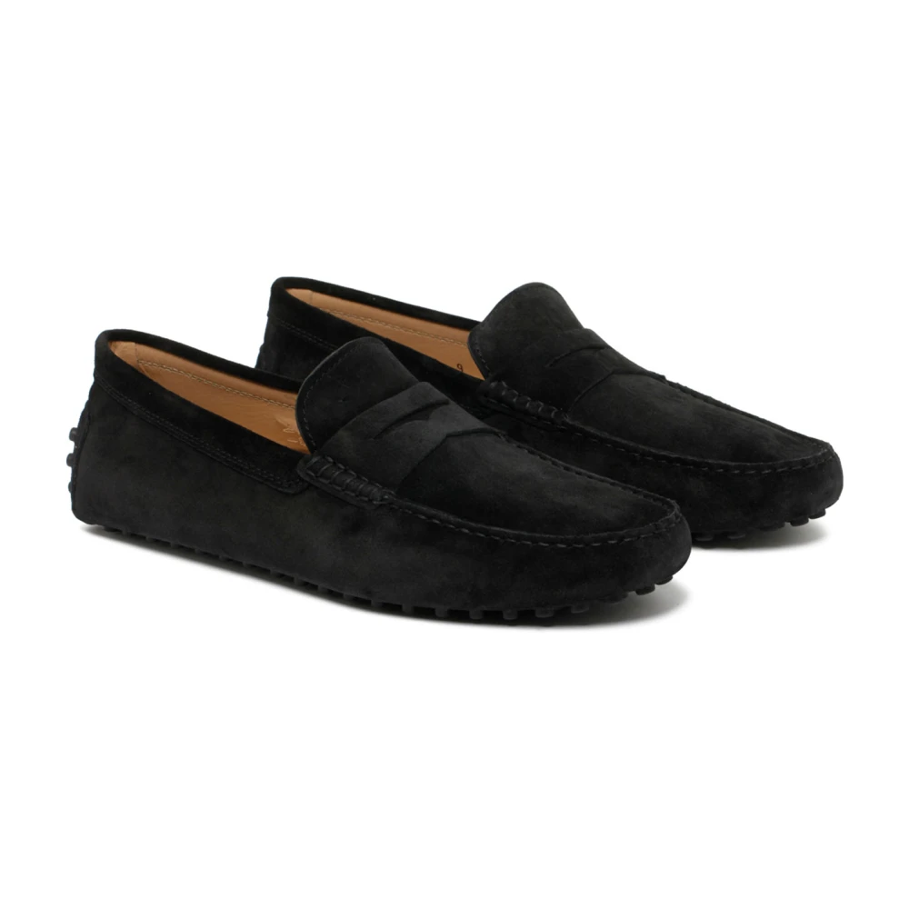 TOD'S Zwarte Suede Gommino Rijloafers Black Heren